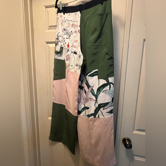 💝✨New Luxurious Tory Burch Colorful Patchwork Cargo Painter Pants size 4 🤠 👩‍🌾 - Picture 10 of 16